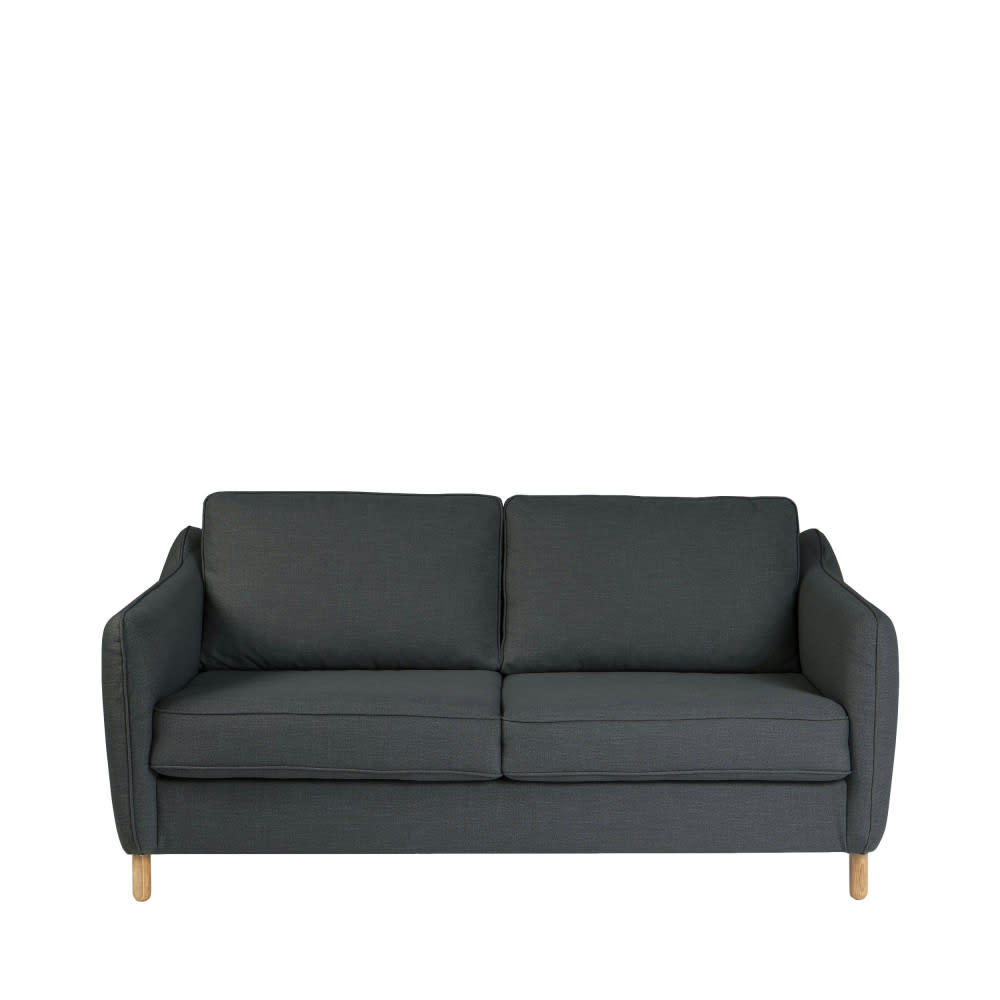VORNAY - Canapé convertible ouverture express 2 places en tissu gris anthracite