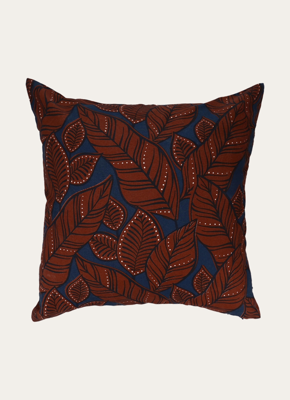 COUSSIN IMPRIMÉ FEUILLAGE CHARLY MARINE