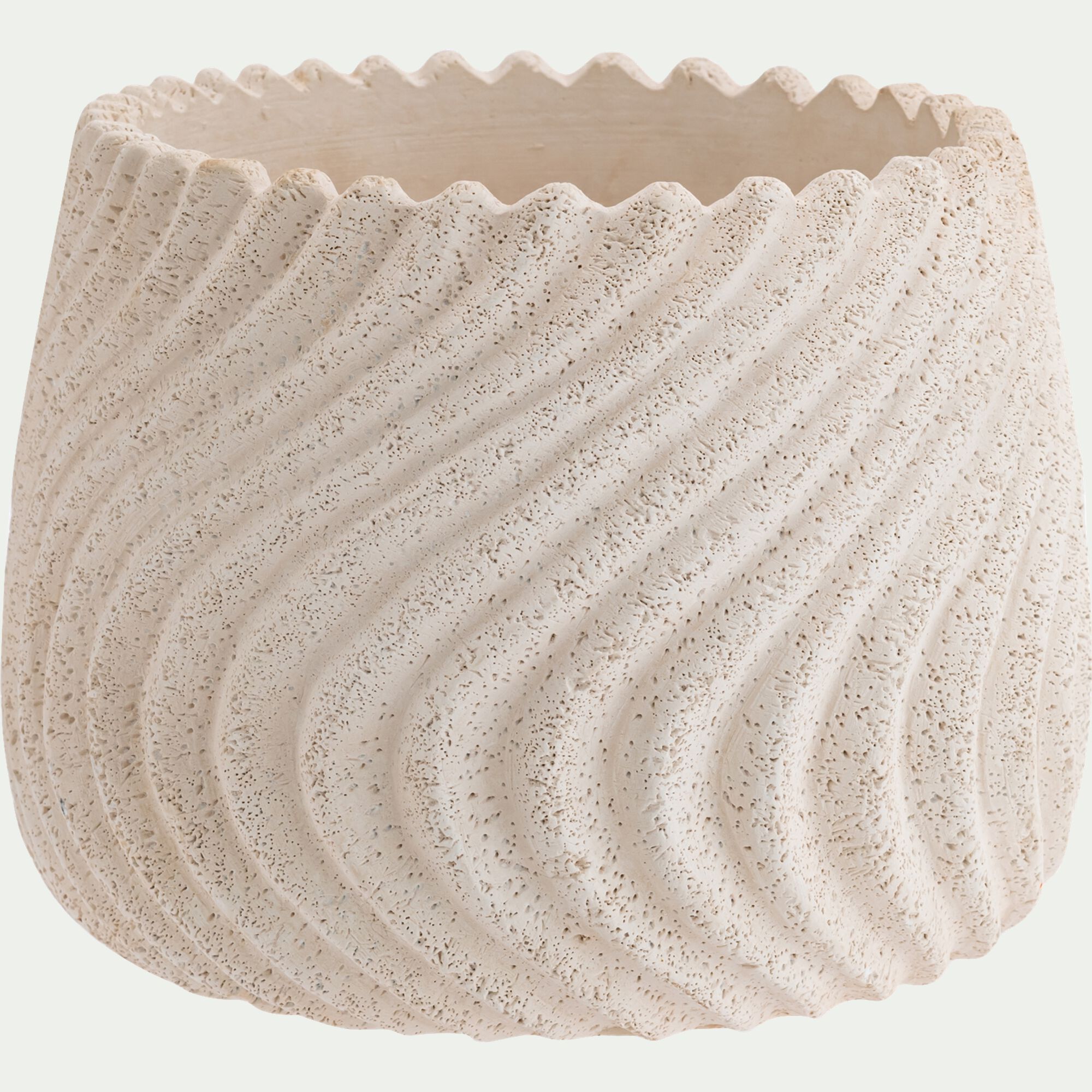 TILIO - Cache-pot en ciment D20,3xH16,5cm - beige