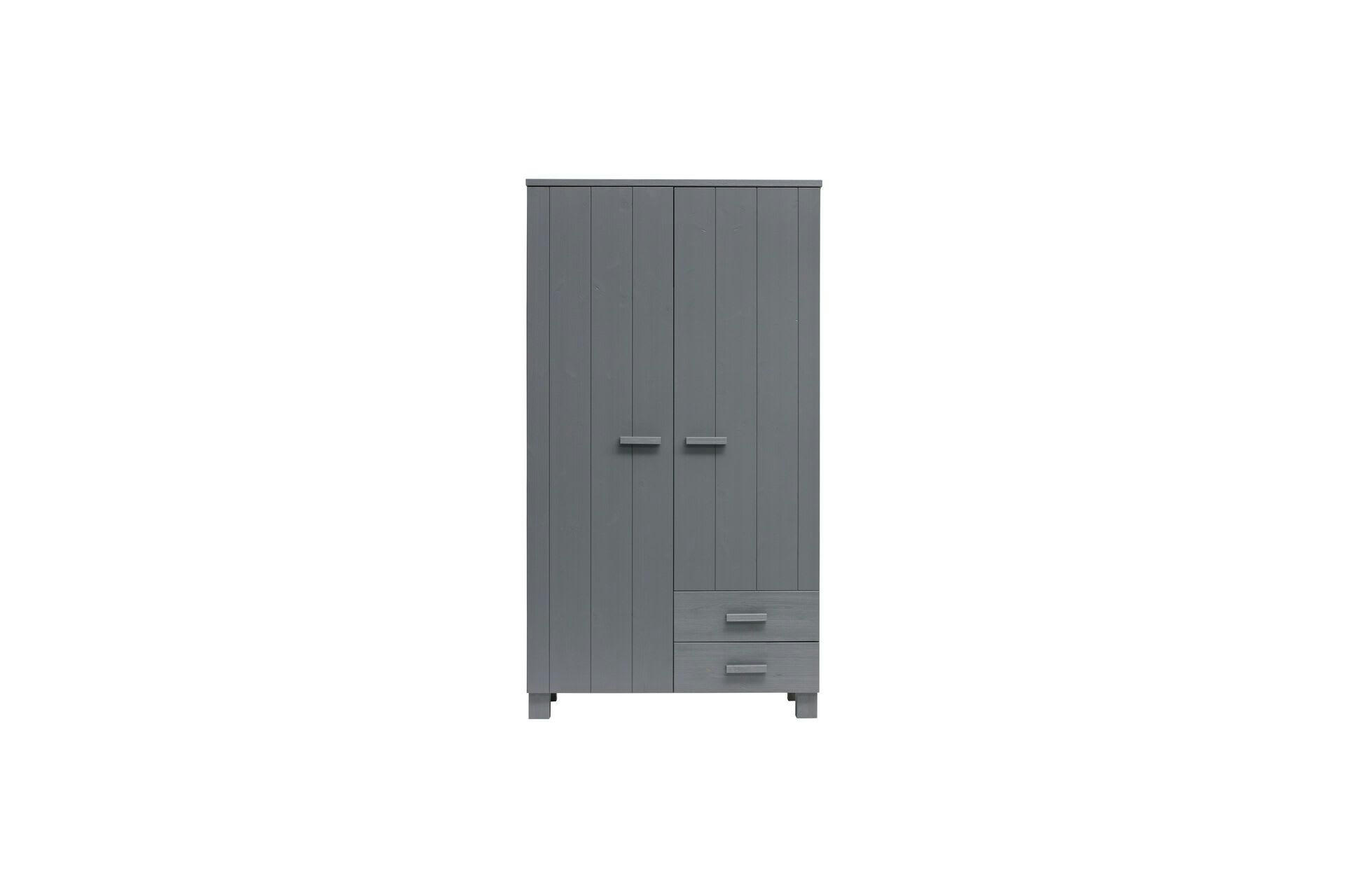 DENNIS - Armoire 2 portes et 2 tiroirs en bois anthracite