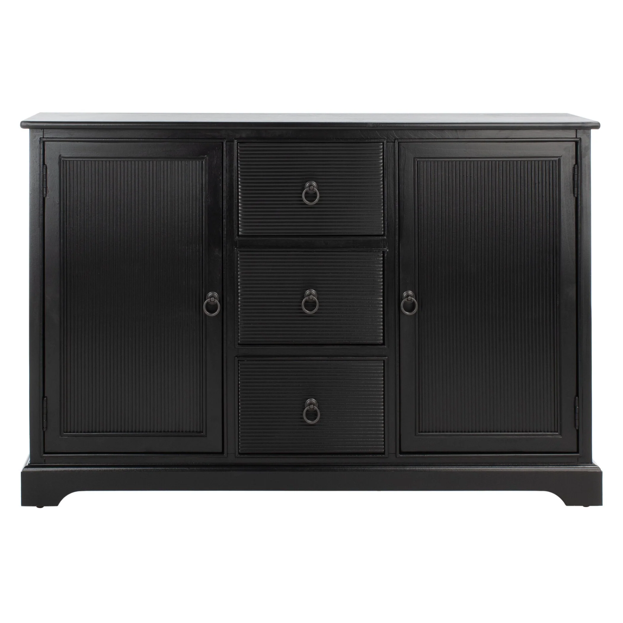 SAFAVIEH Carolyne Distressed White 2 Door 3-Drawer Sideboard. - 45 W x 11 D x 30 H - 45Wx11Dx30H