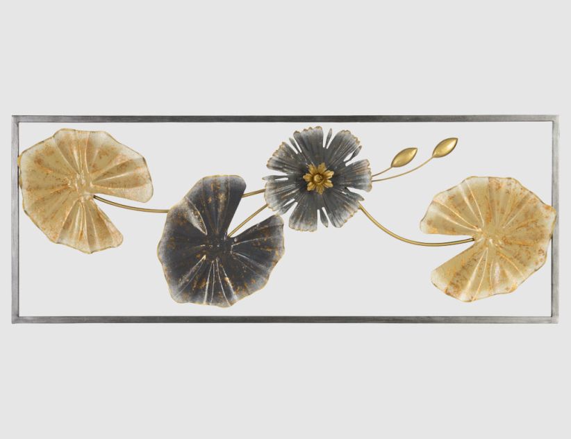 Metallbild Blumen 29x74cm