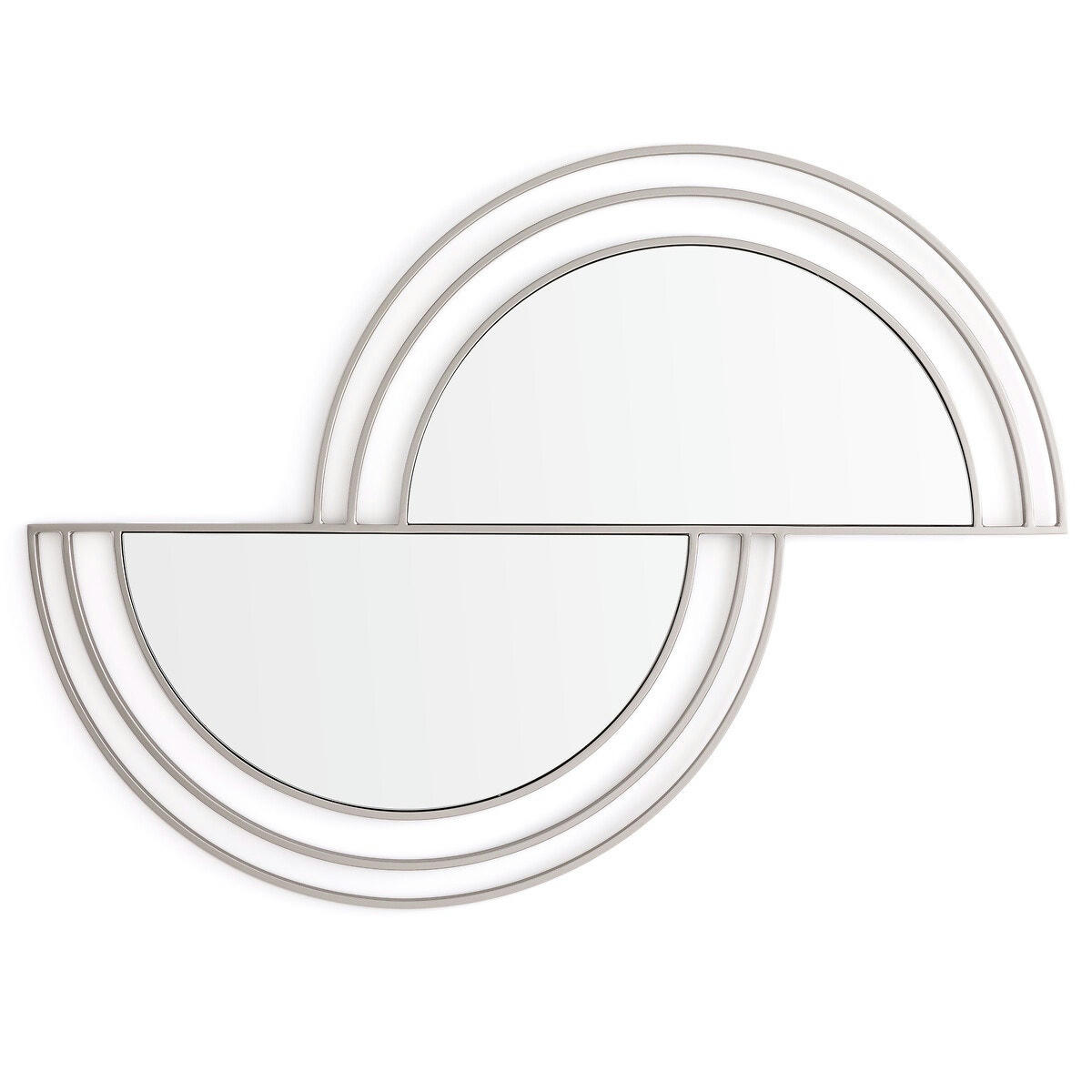 Miroir déstructuré nickel satiné H120, Caius