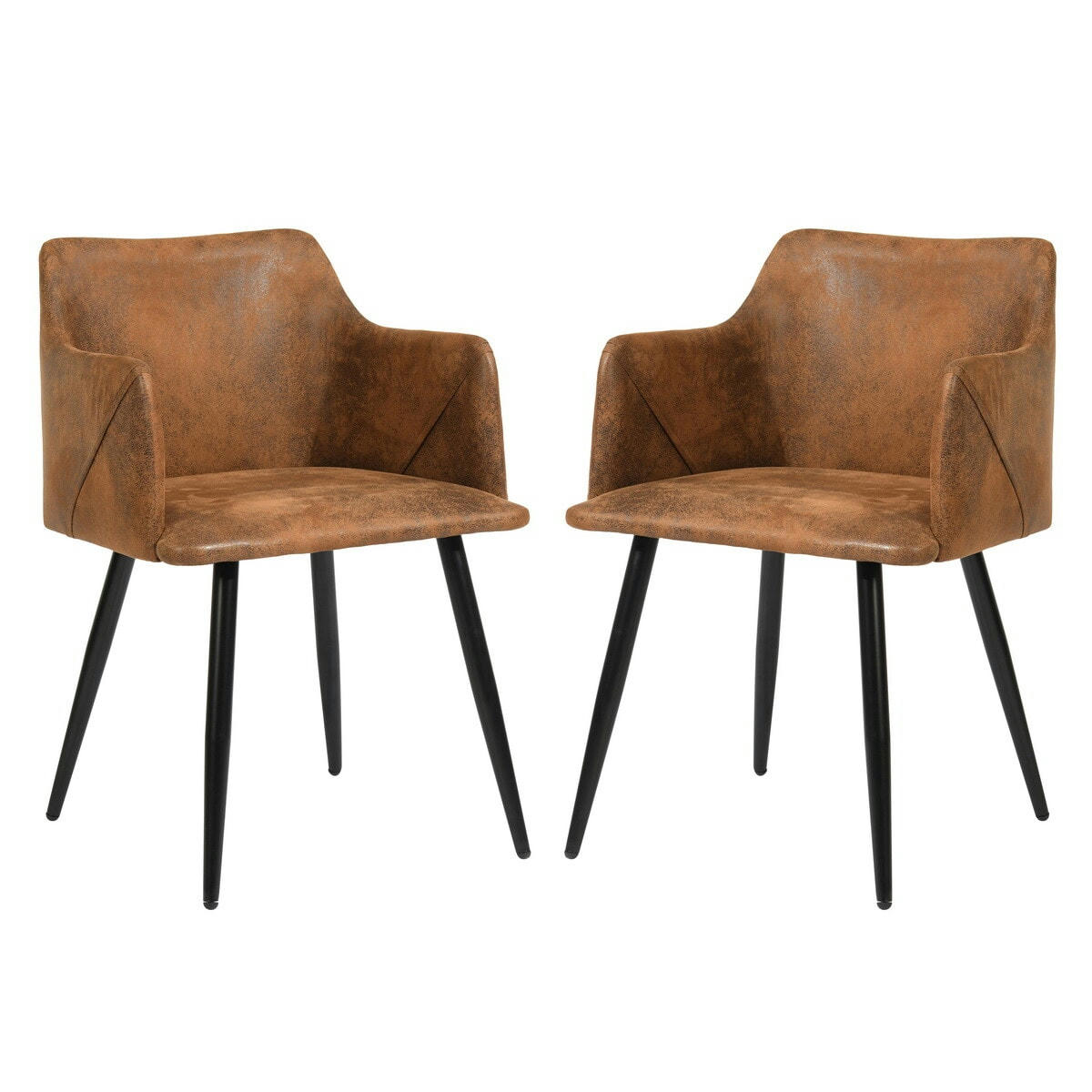 - Lot de 2 chaises scandinave salle à manger vintage suède marron