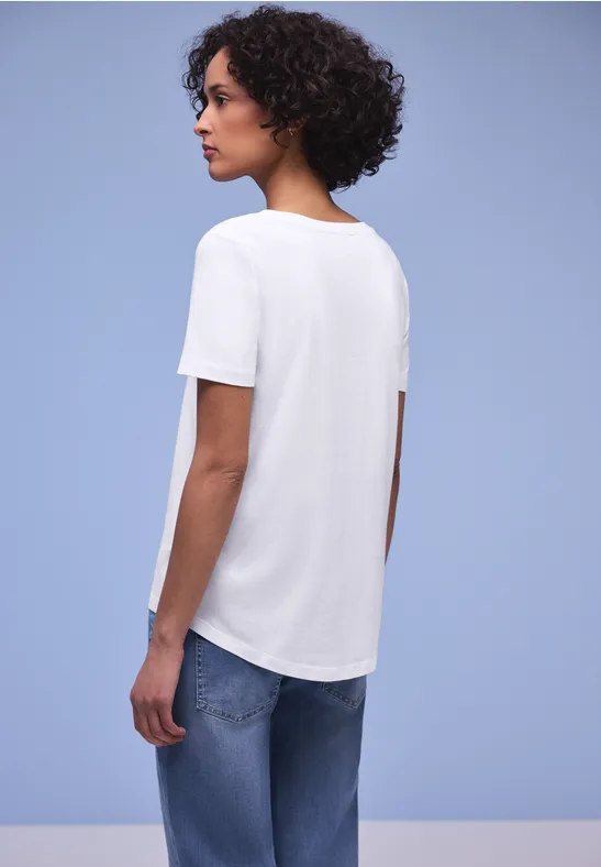 Kurzarm Longshirt mit Rundhals