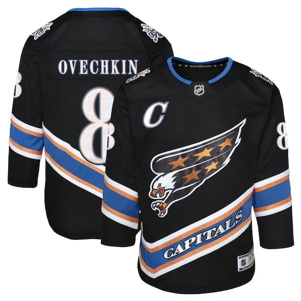 Alexander Ovechkin Washington Capitals Youth Alternate 50th Anniversary Premier Player Jersey - Black/Navy