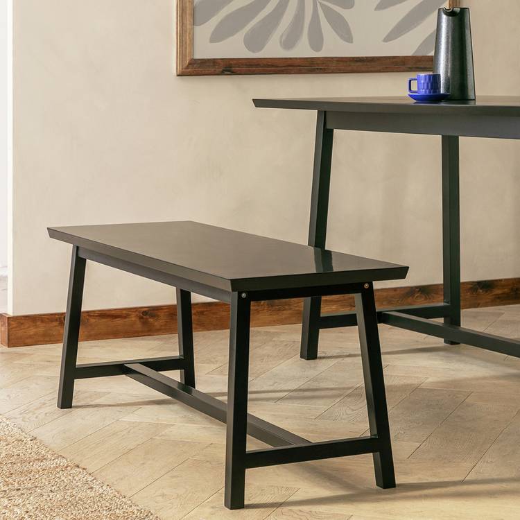 Habitat Kyoto Solid Wood Dining Bench - Black