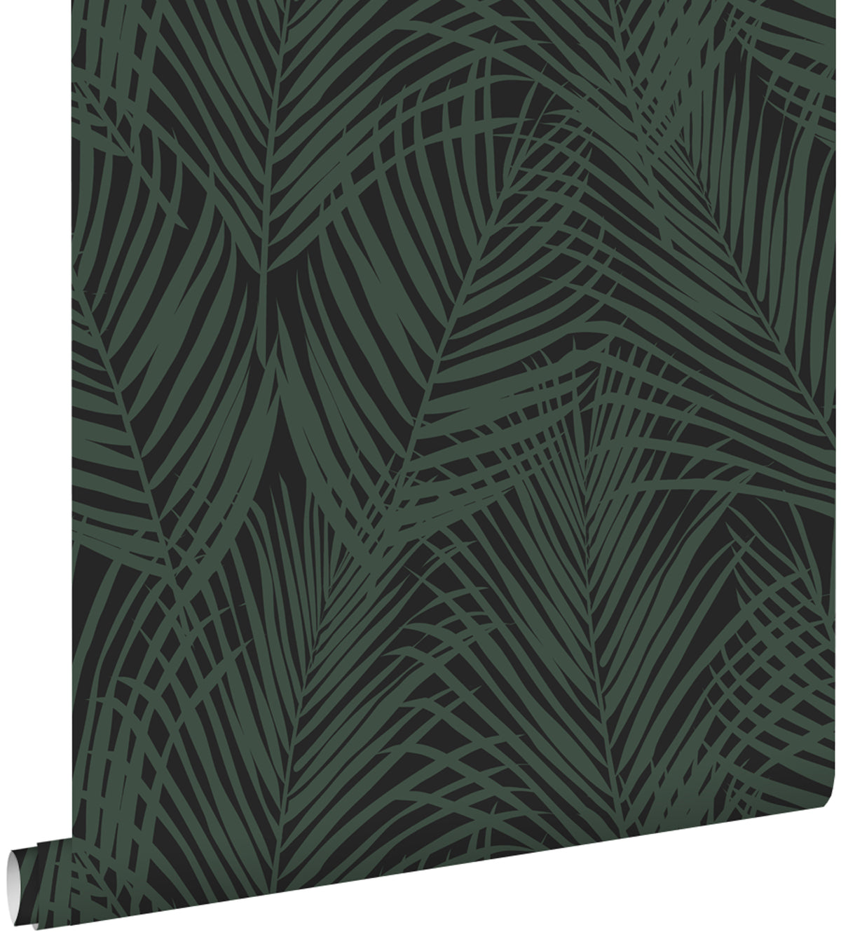 ESTAhome behang palmbladeren donkergroen en zwart - 53 cm x 10.05 m - 139157