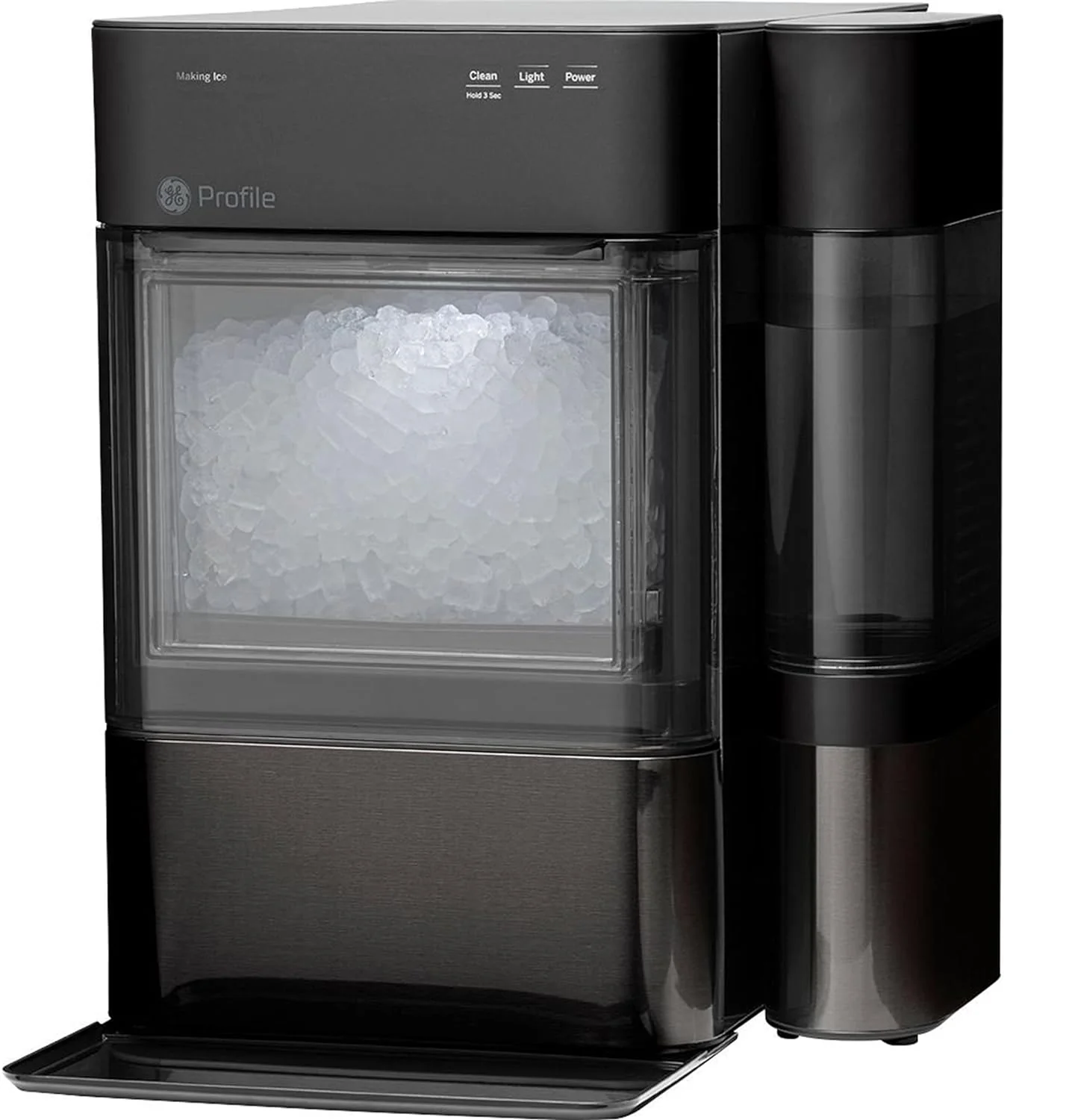 Countertop Nugget Ice Maker with Side Tank | Ice Machine with WiFi Connectivity | Smart Home Kitchen Essentials | Stainless Steel(Opal 2.0/Black Stainless)