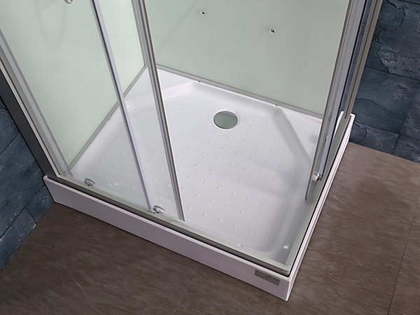Cabine de douche hydromassante TYRAL - 6 zones de jets de massage - L90 x l 70 x H212 cm - pluie tropicale et douchette