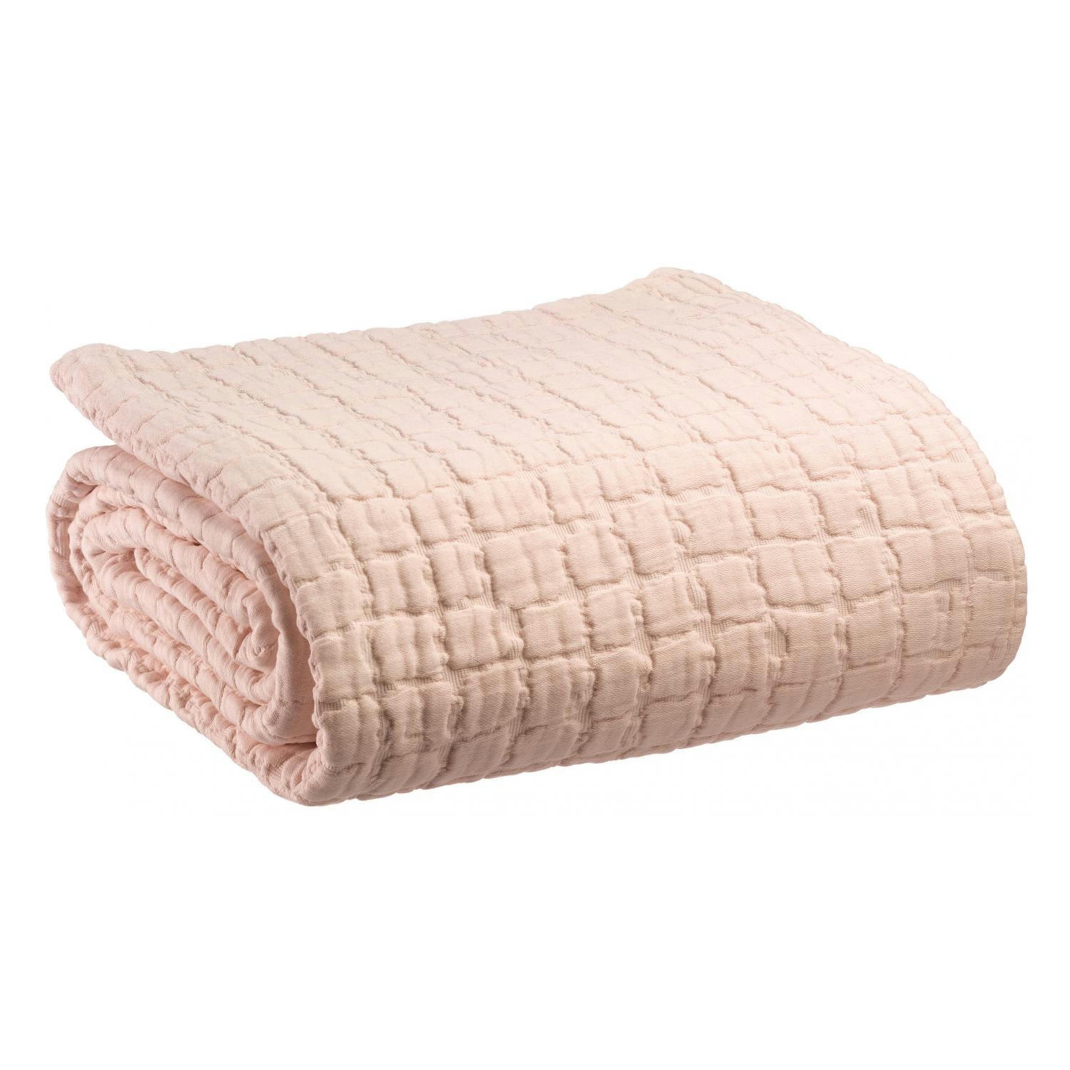 SWAMI - Couvre-lit stonewash  en coton nude 180 x 260