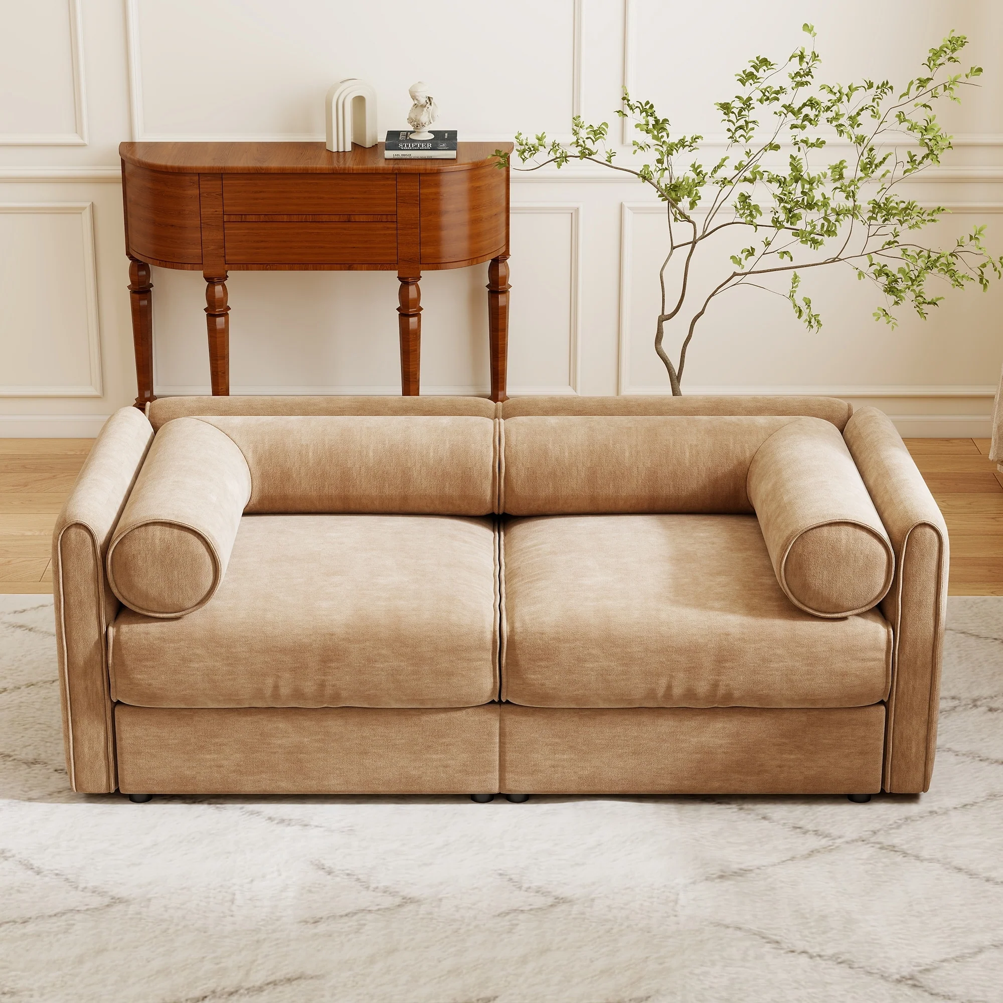 GDFStudio - Aurelia Chenille 2-Seater Sofa With Storage Seat