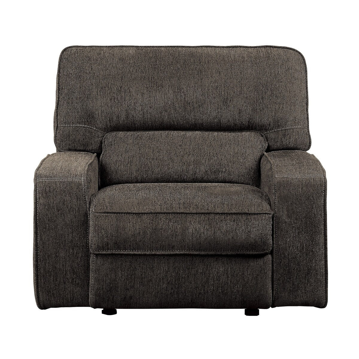 Fabric Upholstered Gliding Reclining Chair with Track Armrests, Gray