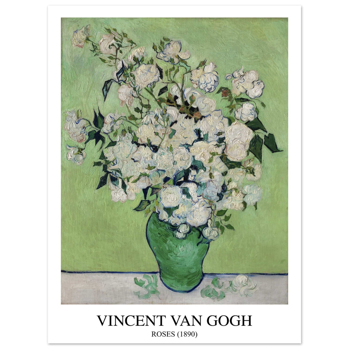 Artfulprints Poster Vincent van Gogh - Roses  - 30x40 cm - Groen