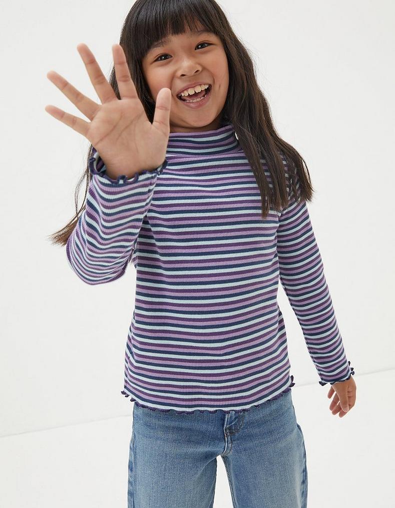 Stripe Rollneck Jersey T-Shirt