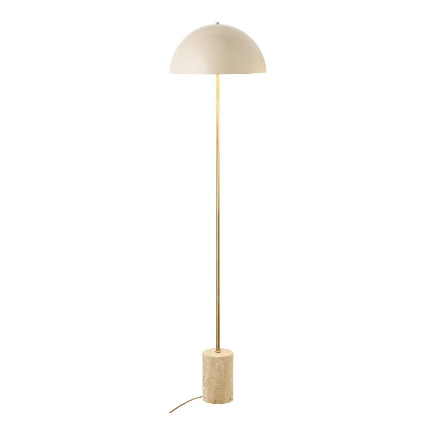 Lampadaire salon design marbre beige et métal doré KARS