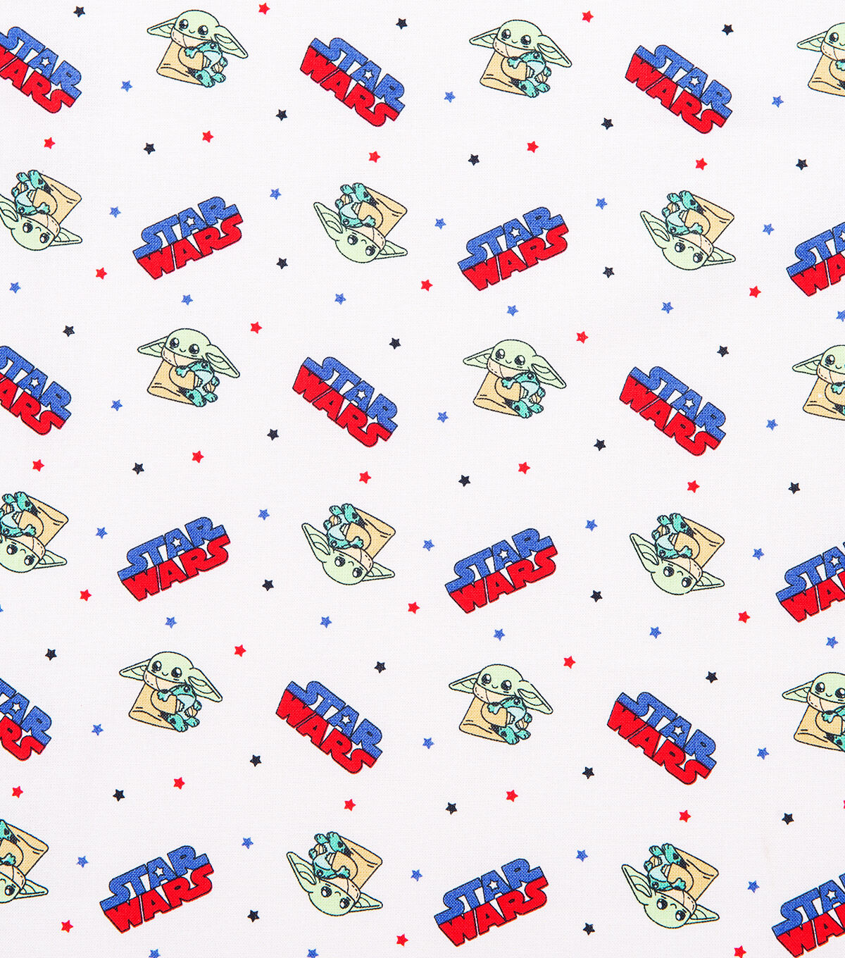 Patriotic Mandalorian Star Toss Patriotic Cotton Fabric