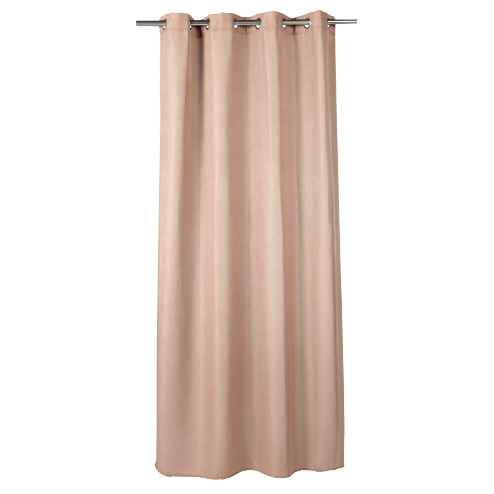 Rideau à oeillets 140x240cm polyester effet lin taupe