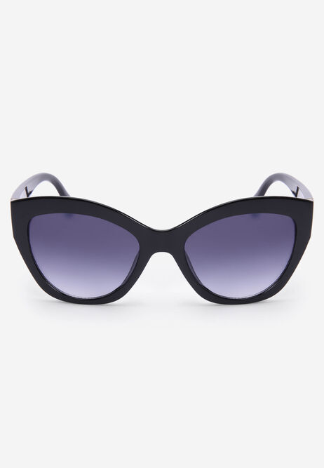Womens Black Chunky Cateye Sunglasses