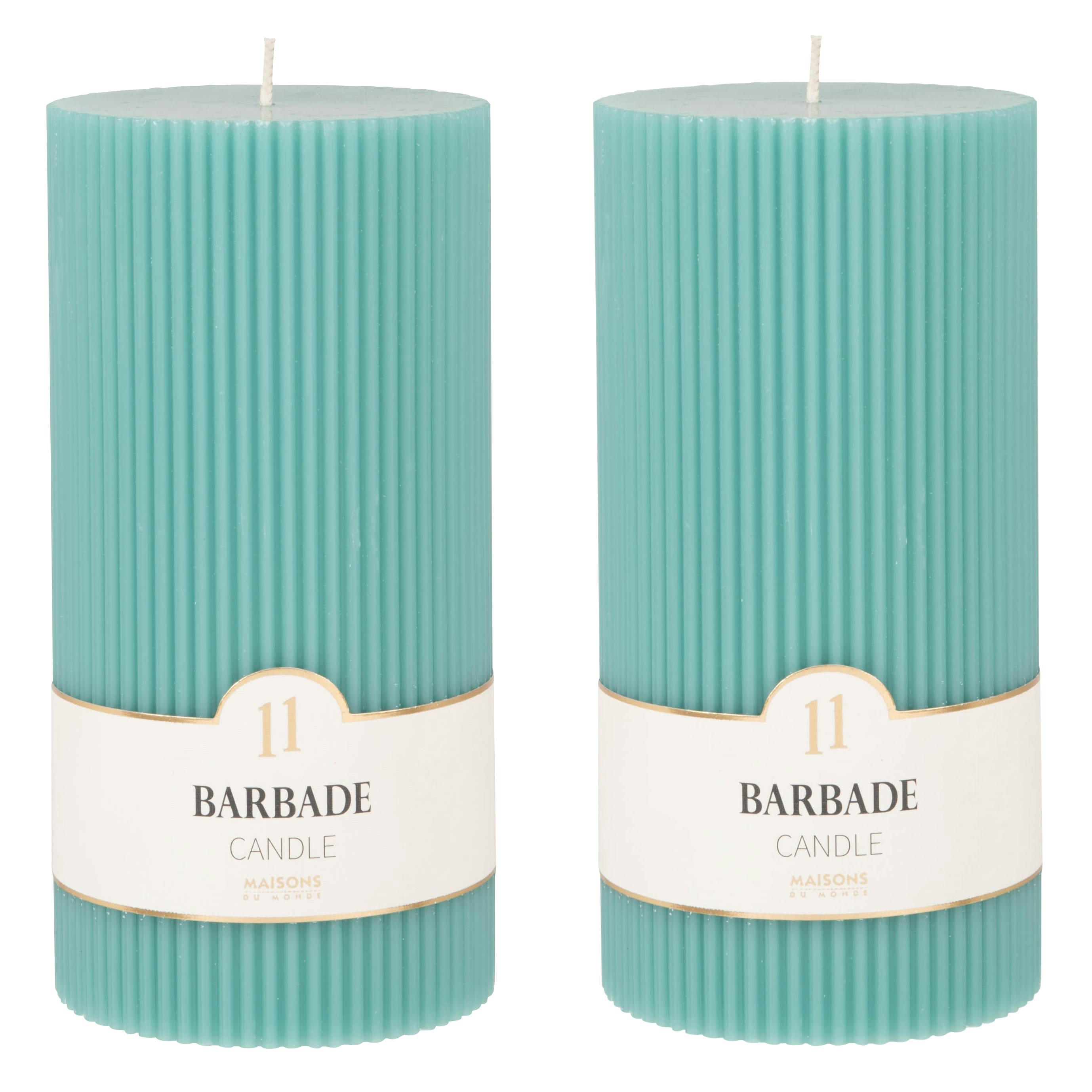 COLORAMA - Bougie striée parfumée turquoise H18, 1000g