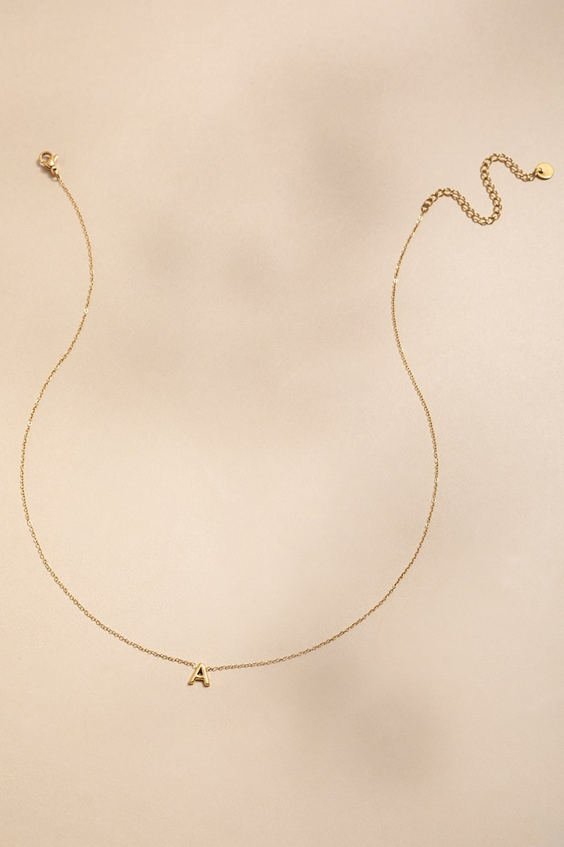 A Mini Initial Stainless Steel Pendant Necklace