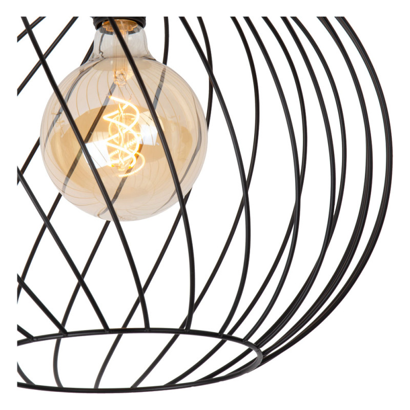 Plafonnier Danza noir Ø 40 cm E27 40 W LUCIDE