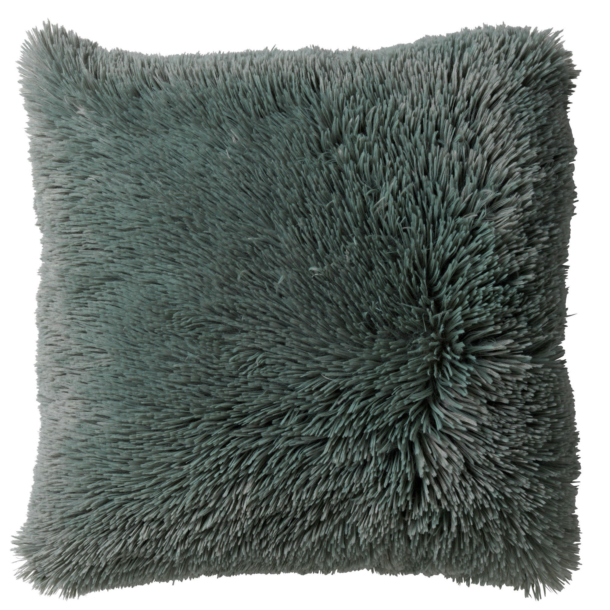 - Housse de coussin vert fausse fourrure-45x45 cm uni