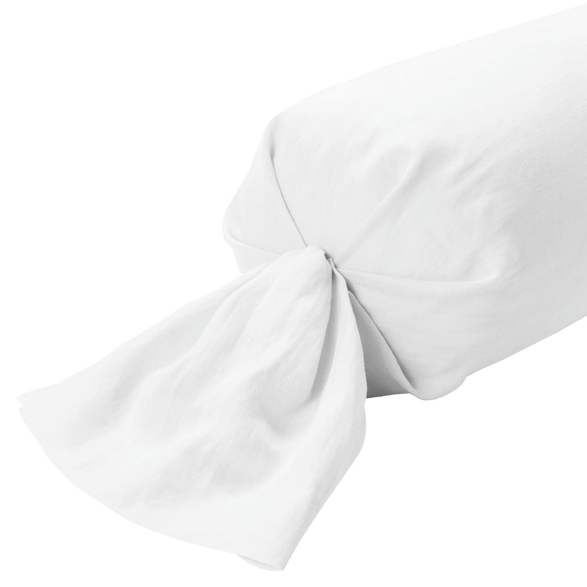 LIN LAVÉ LINA - Taie de traversin lin blanc 43x210 cm