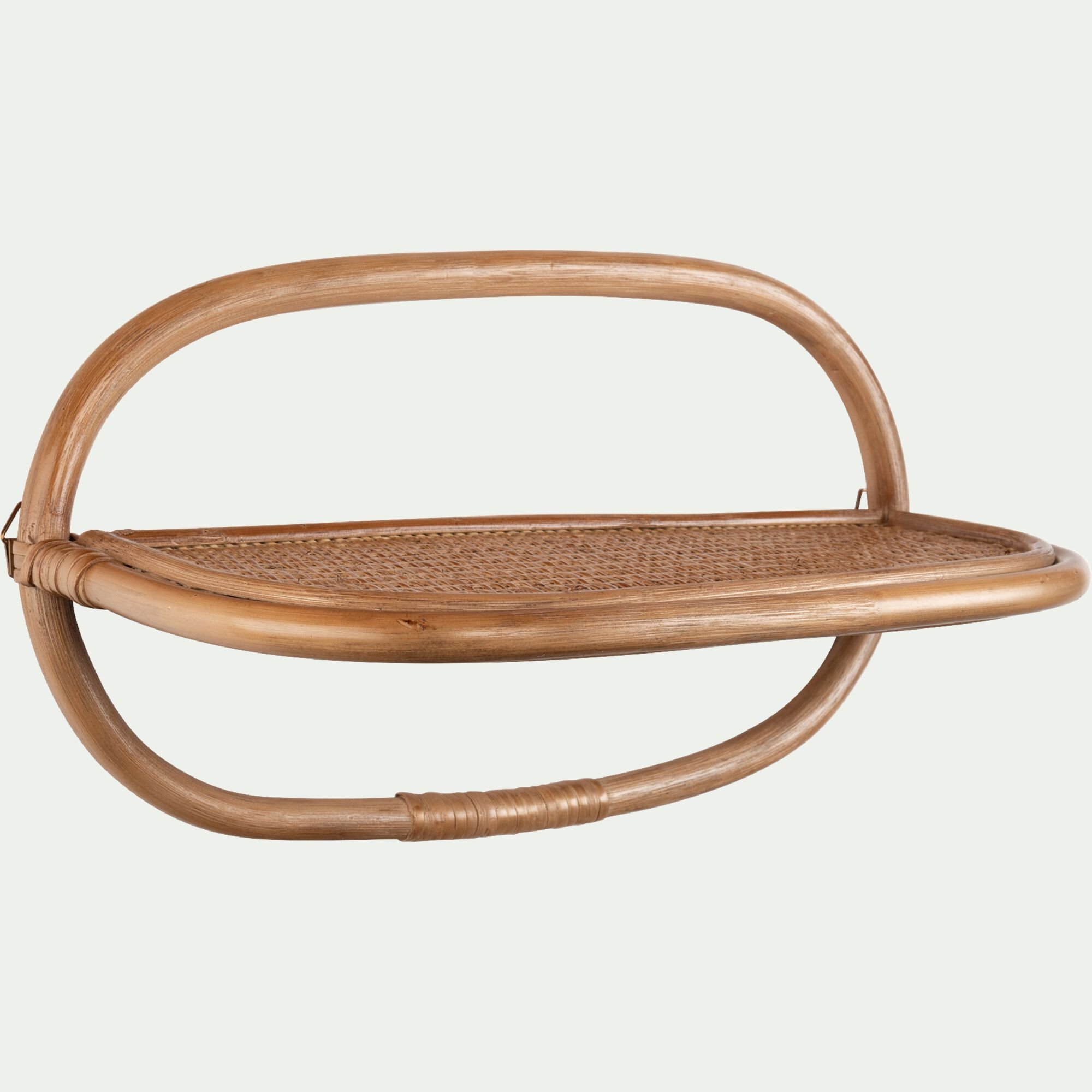 HOUSSI - Étagère murale décorative en rotin - naturel L40xH23cm