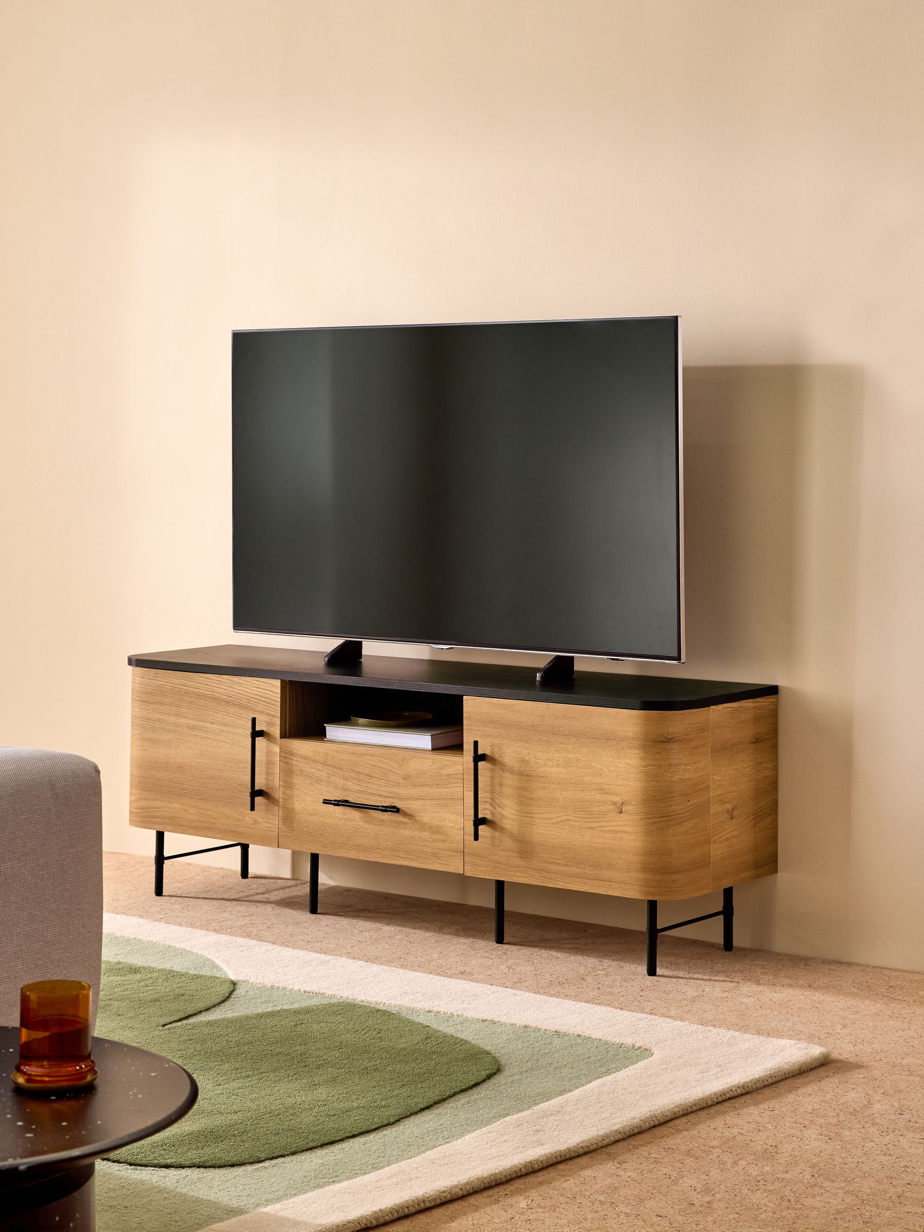 Zeke Wide Up to 58 Inch TV Unit in Oak Effect
