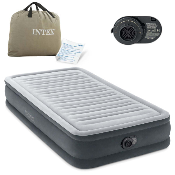 Materac welurowy z pompką Intex 67766ND