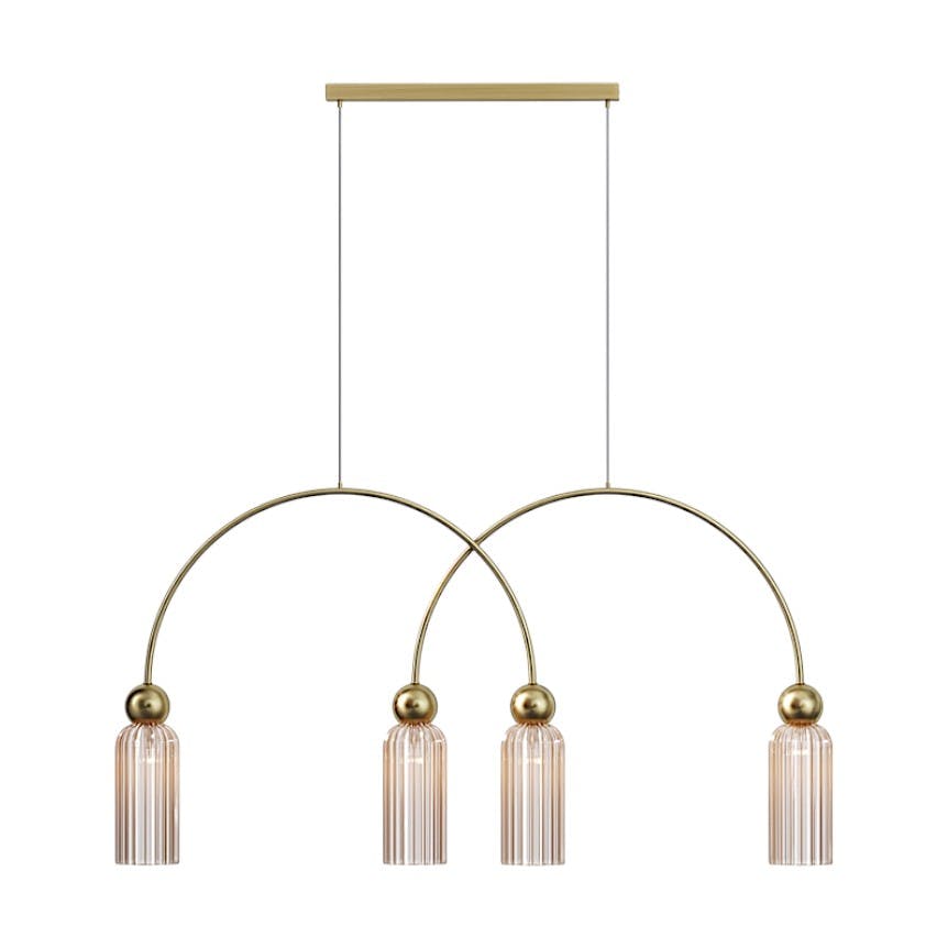 Suspension moderne double arche - verre ambré SOLANA