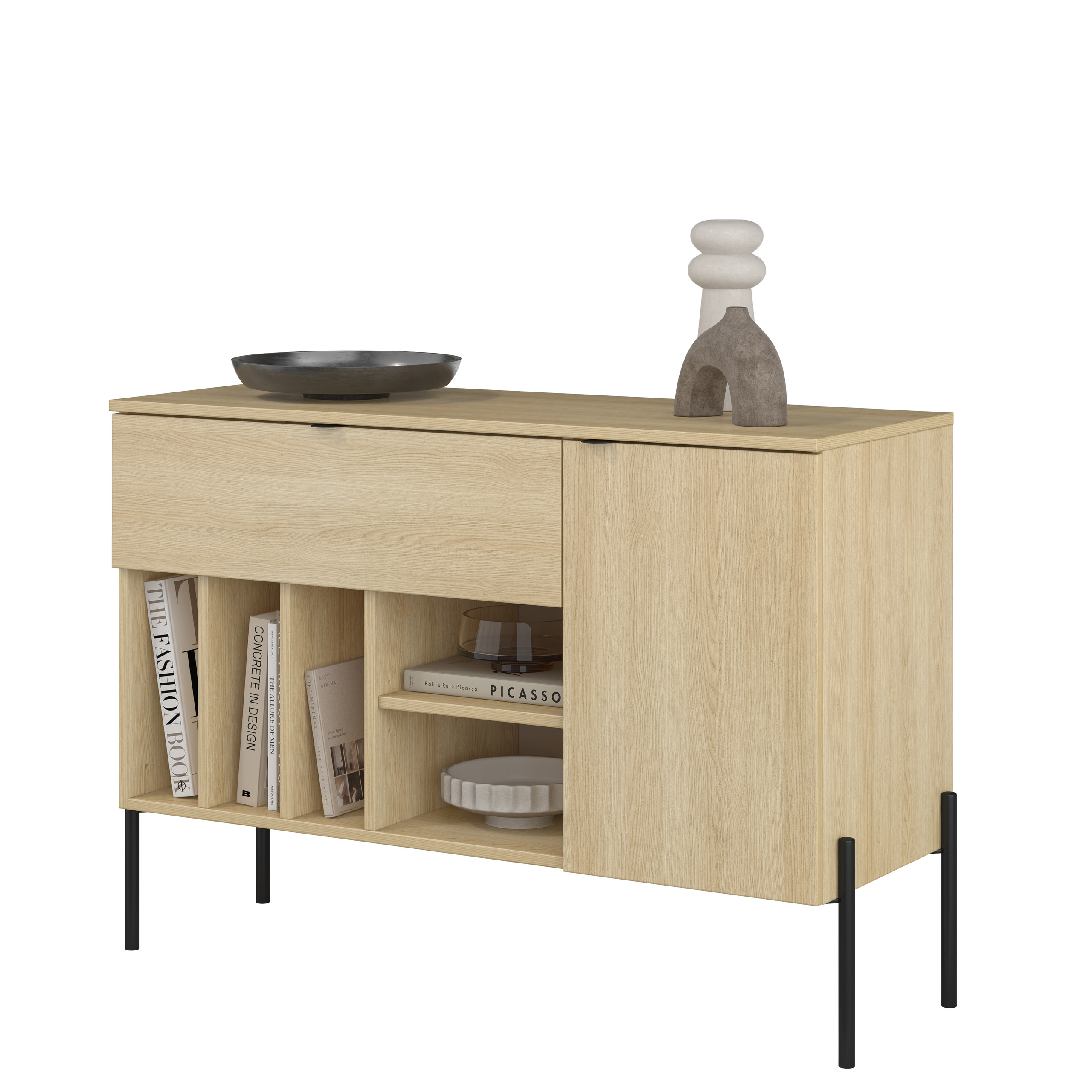 Komoda 105 cm z szufladą do salonu ORE dąb lindberg