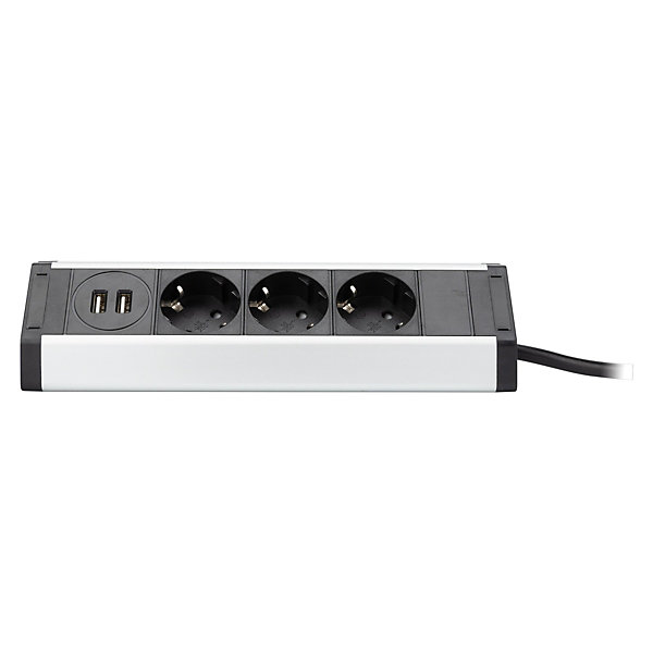 Multiprise 3 prises Schuko   2 USB A Zenitech