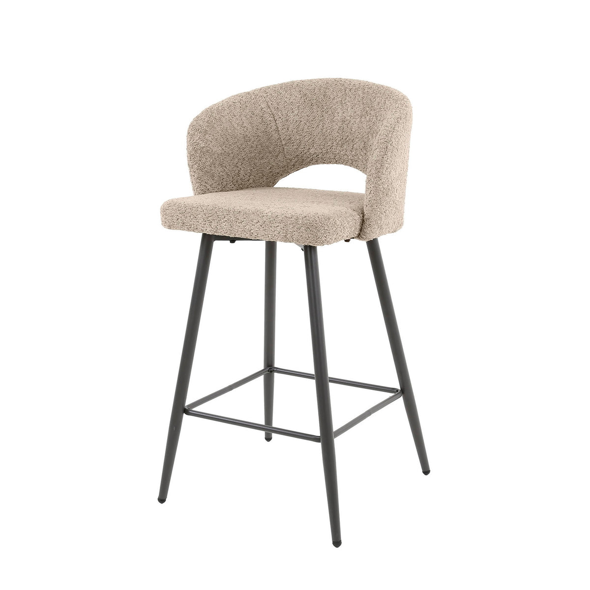 Giga Meubel Barstoel Salon Tissee - Zand Bouclé - Set van 2