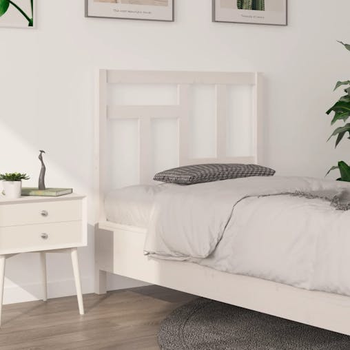 NNEVL Bed Headboard White 95.5x4x100 cm Solid Wood Pine