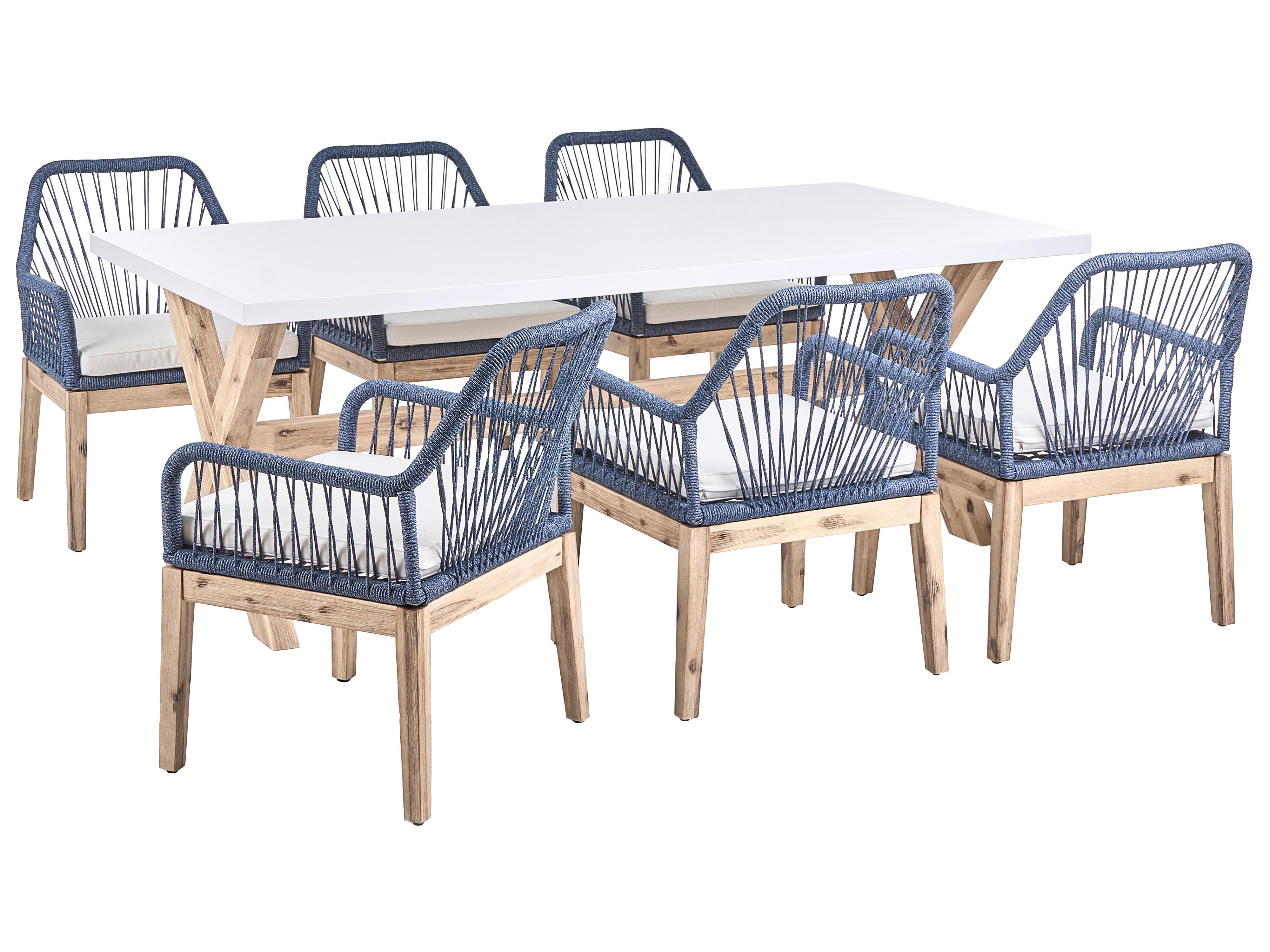 Garden Dining Set 6 Seater OLBIA Navy Blue