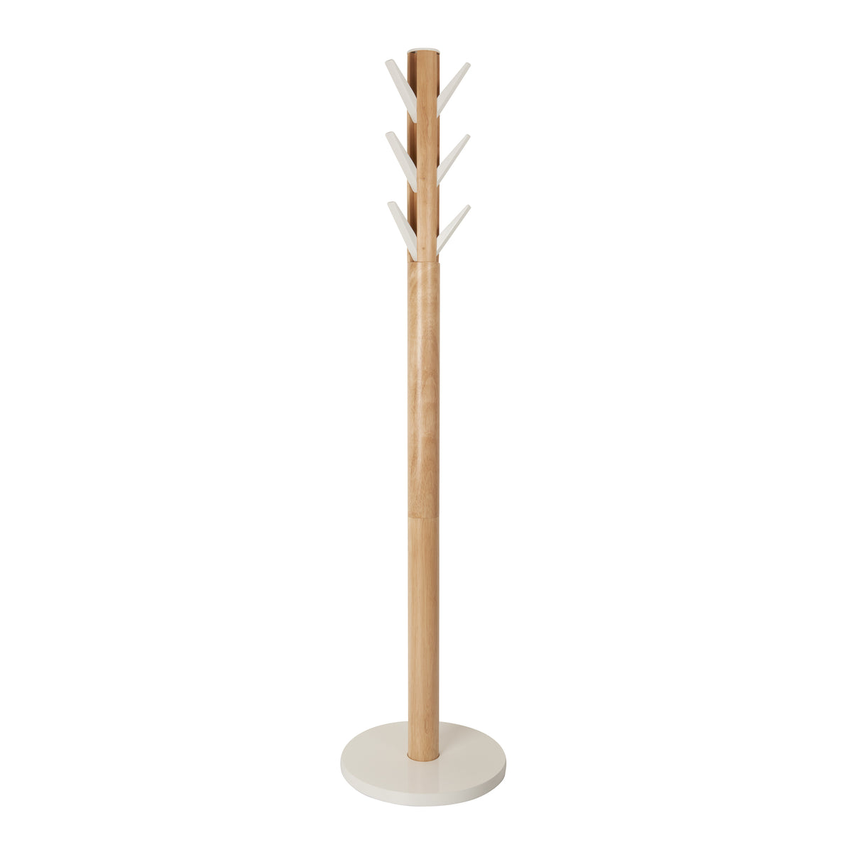 Umbra kapstok met 9 neerklapbare haken Flapper - 40 x 40 x 168 cm - Wit/naturel