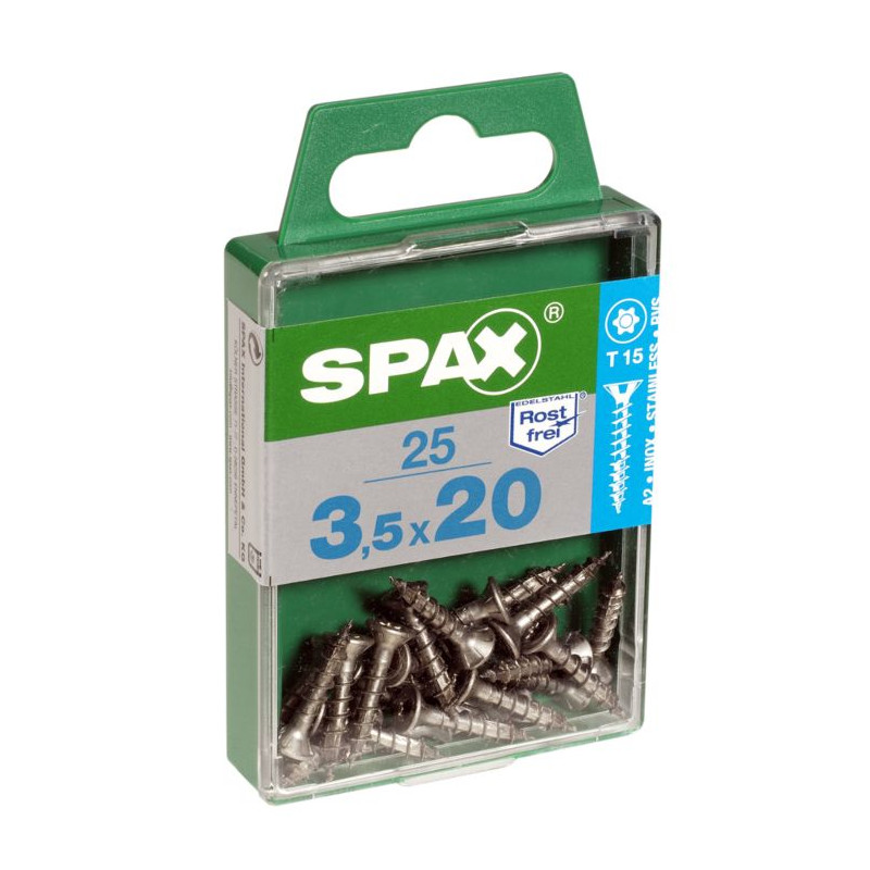 Vis TF Torx en inox Ø 3,5 x 20 mm 25 pièces SPAX
