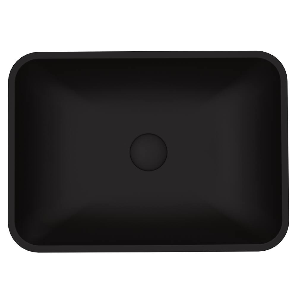 VIGO Sottile MatteShell™ Rectangular Vessel Bathroom Sink/Basin with Deep Bowl, Black