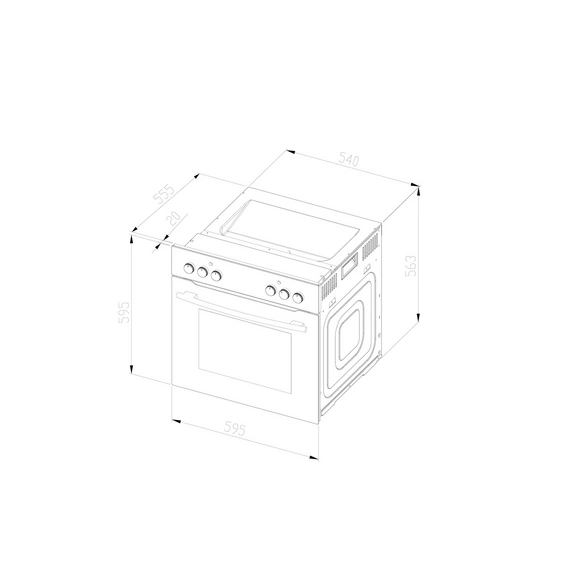Einbau-Backofen »WMO 90«, schwarz, BxHxT: 59,5 x 59,5 x 55 cm