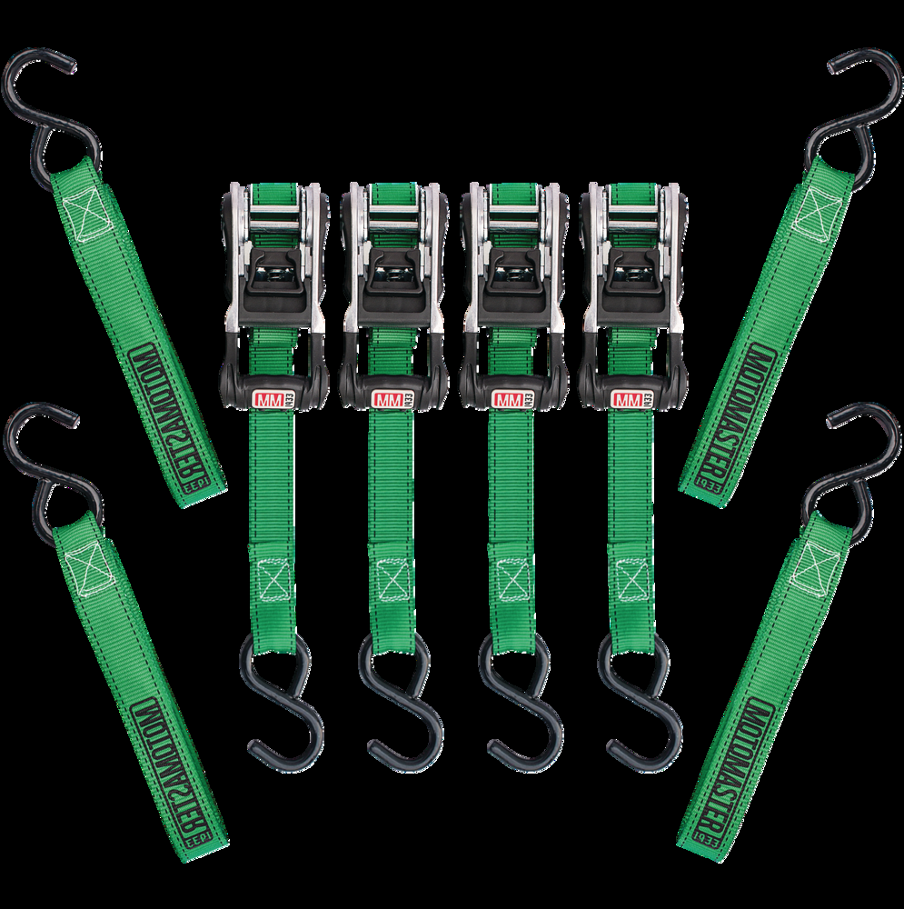 MotoMaster 1,500-lb Ratchet Tie Down, with Padded D-Handle, 1-in x 14-ft, 4-pk