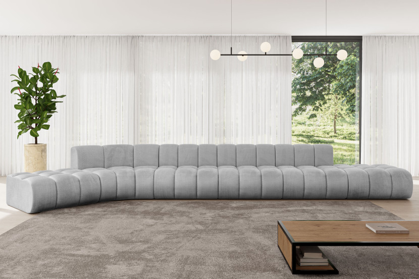 Narożnik lewostronny modułowy Solven-L3 - 562x174x70 cm Jasny szary