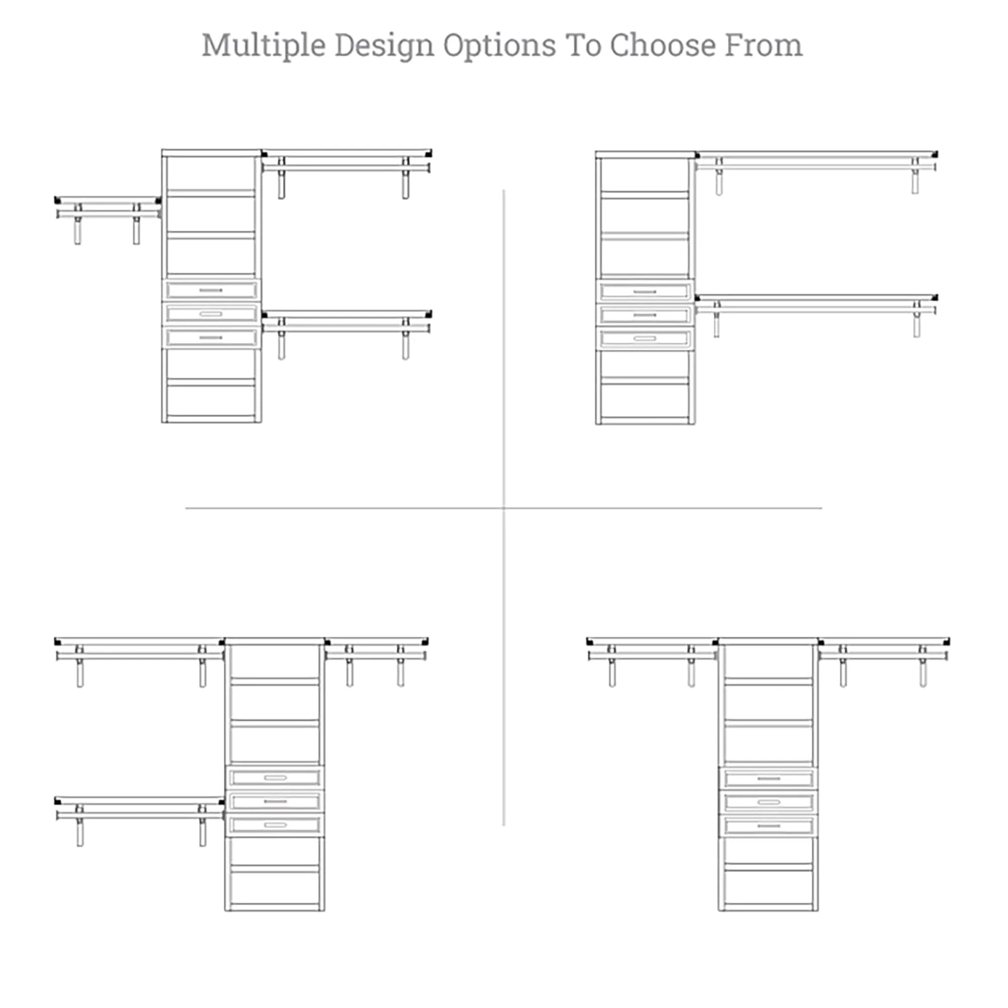John Louis Home Solid Wood Reach-Ion Closet System with 3-Drawers Espresso