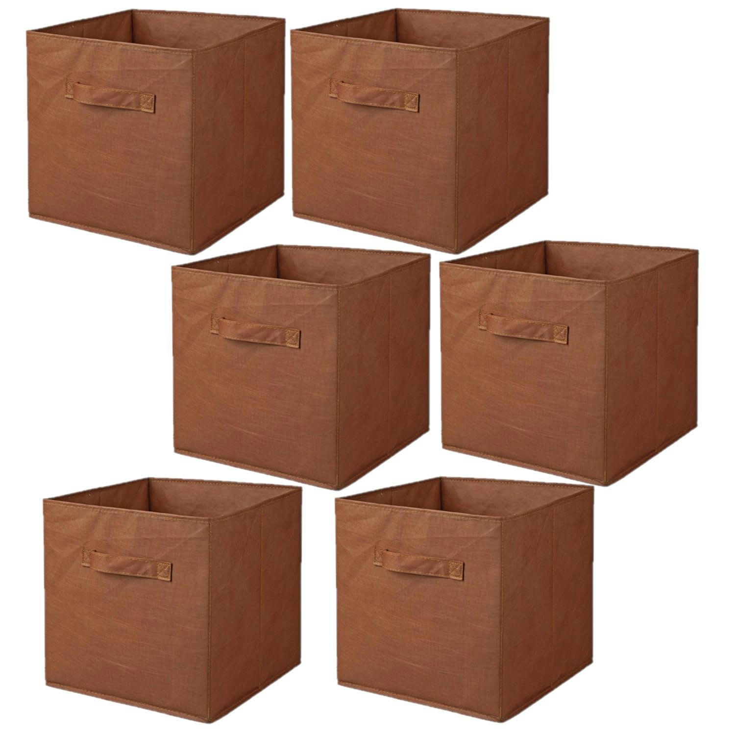 - Lot de 6 cubes de rangement pliables en polypropylène avec poignée