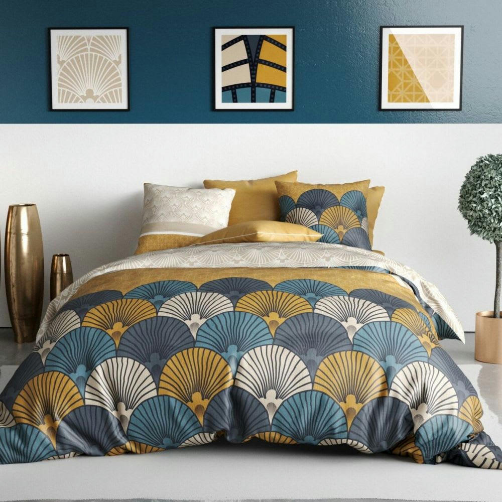 - Parure de lit 2 places coton à motif 220x240 cm