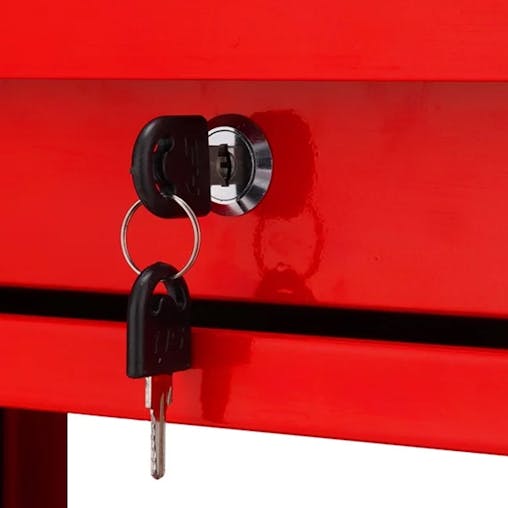 SOGA 2-Pack 3-Tier Red Tool Storage Carts with Drawer & Hooks