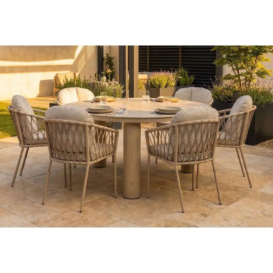 Tuinset 6 personen 150 cm Rope Zand/Beige Lifestyle Garden Furniture