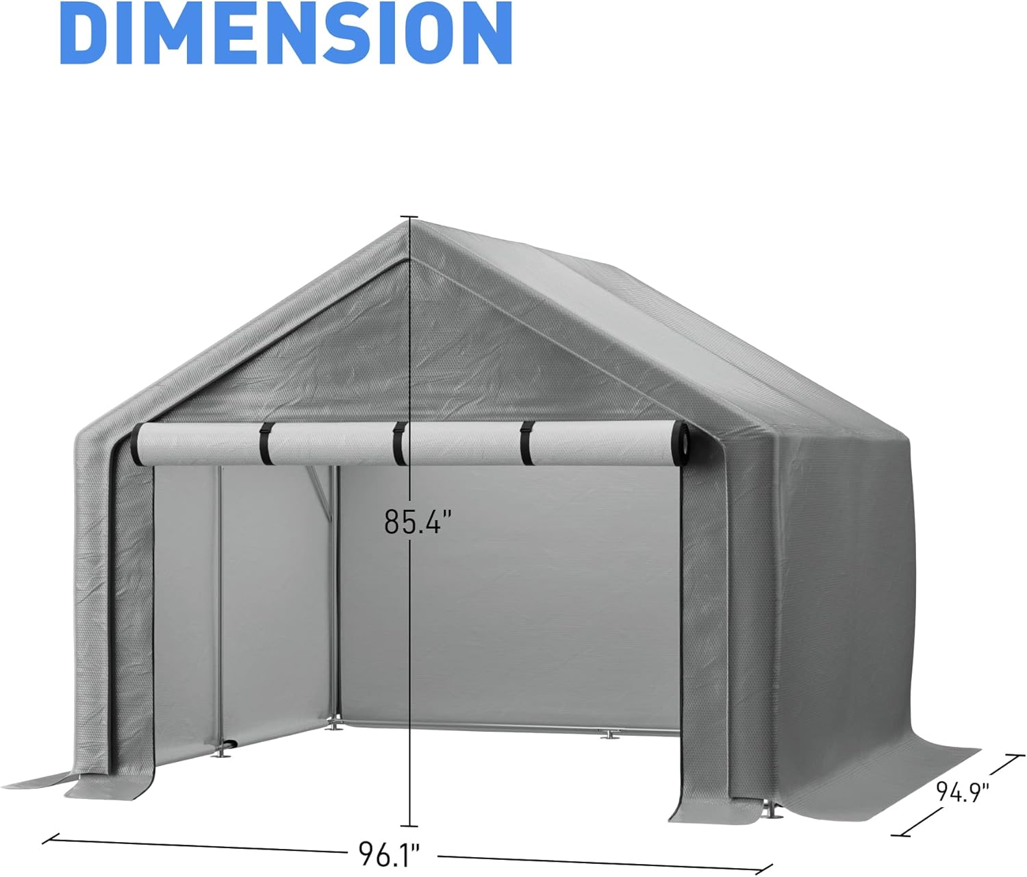 8x8 ft Outdoor Storage Shelter with Zipper Door, Portable Garages Shelters, Waterproof and UV Resistant Carport Shed for Bicycle, Motorcycle ATV, Lawn Mowers (8x8 FT)