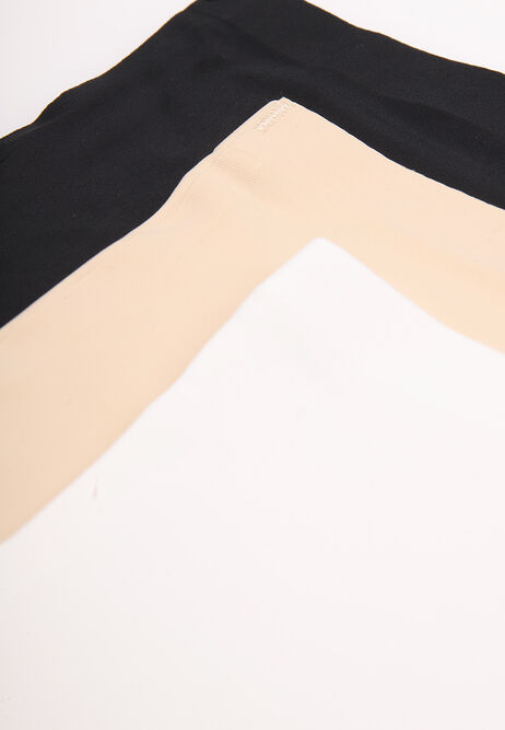 Womens 3pk Black White and Beige Seamless Briefs